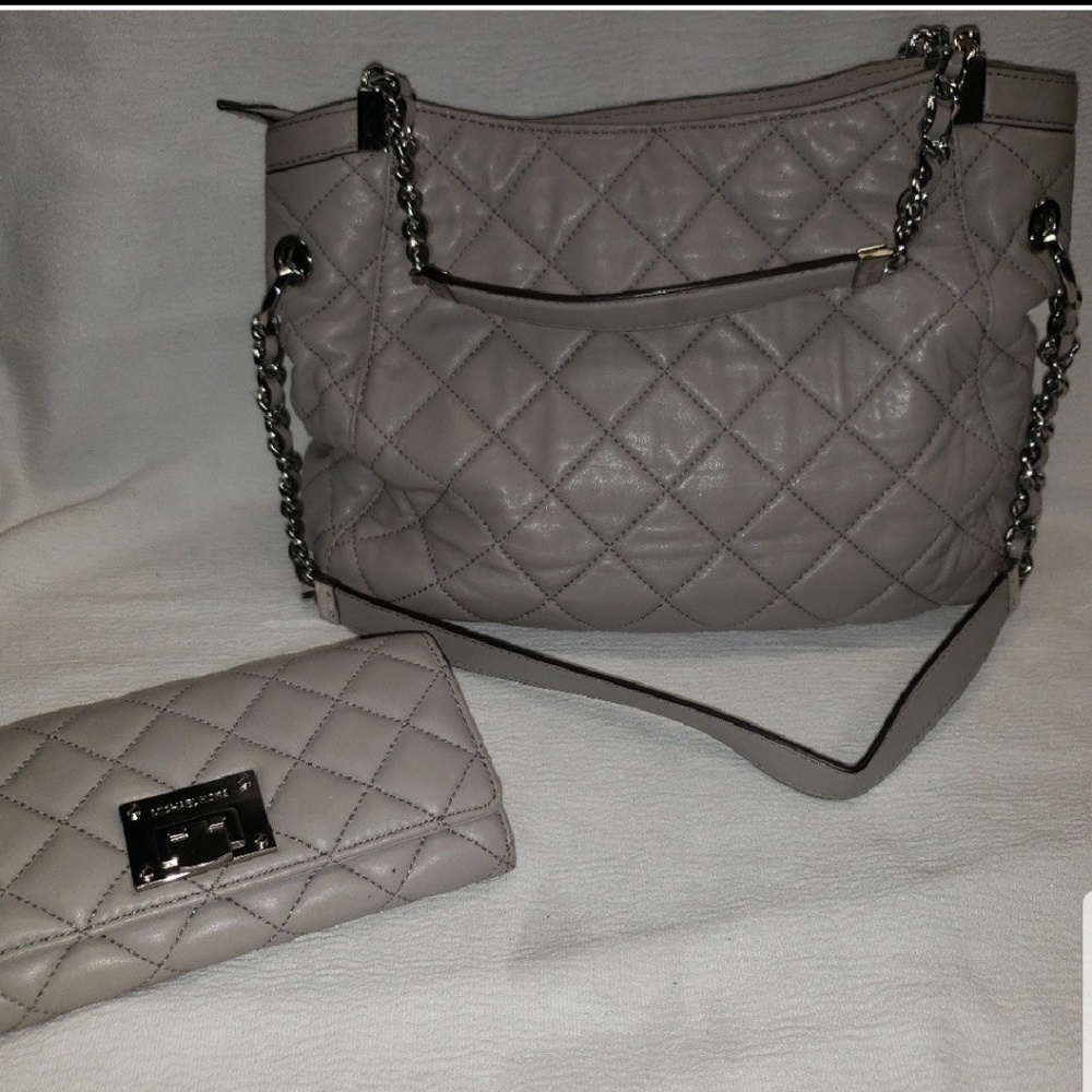 Grey Quilted leather Michael Kors Purse